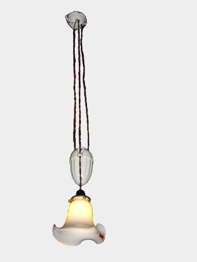 Hanging Lamp Code HG13 ceramic and glass long total 120 cm. can be longer.